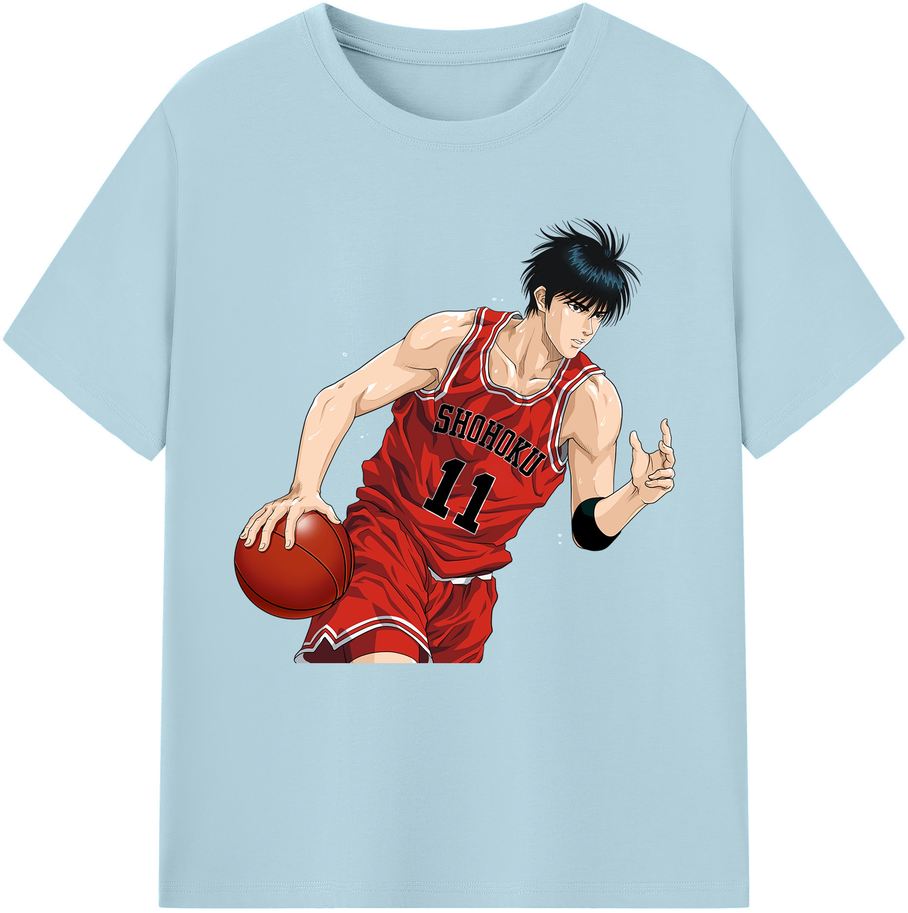 SLAM DUNK／スラムダンク 綿100％半袖Tシャツ（フロントプリント）